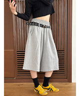 [Unisex] Belted sweat bermuda pants(3color)