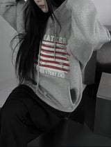 アメリカン フラッグ オーバーフィット フード(unisex / fleece-lined)