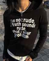 RUDE フードジップアップ (ブラック) ウィメンズ