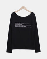 Mre Boat-Neck Lettering Long-Sleeve T-Shirt