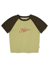 フィッシングミックスラグランクロップTシャツ [OLIVE]