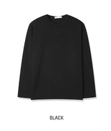 ローチワッフルヘンリーネックロングスリーブTシャツ