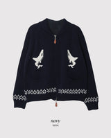 #Orca Collar Knit Zip-up (3color)