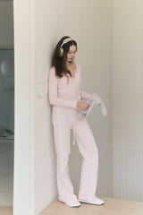 Sweet Dreams Lace Flare Pants (Pink)