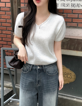 フラッフィーパフショートスリーブニット (8color)