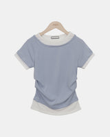 ポソンコントラストシャーリング半袖Tシャツ