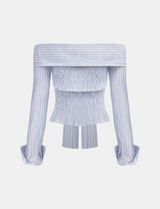 Mare Stripe Off-shoulder Blouse