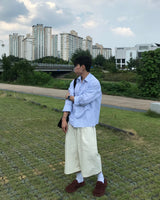 リベットクロップストライプシャツ