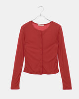 Amoo see-through ribbed long-sleeved cardigan