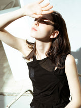 Layered Sleeveless Top_Black