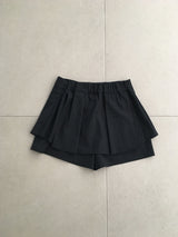 Stripe pleats culotte skirt