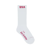 USA BORDER SOCKS WHITE RED LOGO