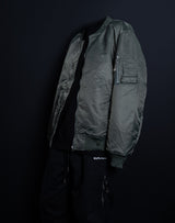 BBD Ripped Custom Sprayed logo MA-1 Bomber Jacket (Khaki)
