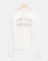 Quind Letter Button Long Sleeve T-Shirt