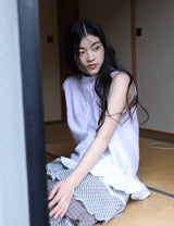 HIGH-NECK FRILL SLEEVELESS(IVORY)