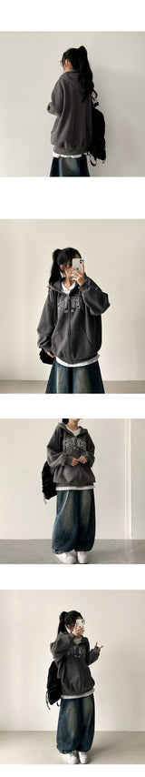 Pintz waist banding denim wide balloon pants