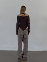 WESTERN CROSS TOP / BURGUNDY