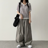 ロア バスロック ナイロン カーゴワイドパンツ