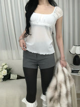 Sheer Lace Ribbon Top