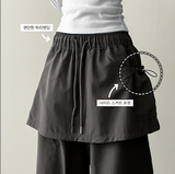 Log banding layered pocket skirt pants