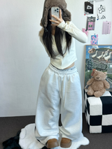TRACK WIDE TAPING BALLOON LONG PANTS 💙🖤🤍3COLOR