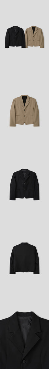 [S/S] ミニマルクロップブレザー (2color)