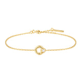 Hoop Natural Freshwater Pearl 925 Silver + 14k gold plating Bracelet B058-03G