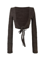 slub crop strap knit cardigan (4color)