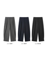 (UNISEX) ピンタック ストライプ ワイド スラックス
