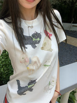 キューティアニマルショートスリーブTシャツ