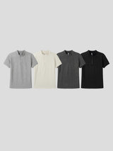 LMN アワーハーフジップアップスリットスリーブニットウェア (4 colors)