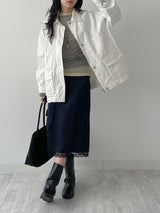 Fold Satin Lace Skirt