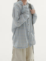By hood check shirt -3C