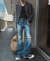 Cora Damage Bootcut Denim Pants