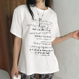 Ket back slit twisted lettering overfit short sleeve t-shirt