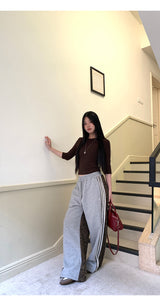 Leopard line casual bendable pants