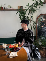 ブリーチカーブデニムパンツ (Black / S·M·L)