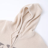 LAS Lettering Printed Hooded Zip-Up Knitwear (4 colors)