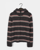 Hapip Fur Color Stripe Zip-Up