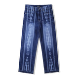 navajo パターンカットオフデニムパンツ indigo blue
