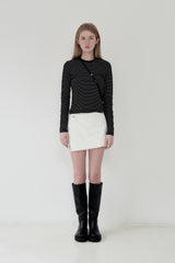 KIRSH PLAIN STRIPE SLIM FIT LONG SLEEVE [BLACK]
