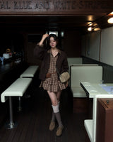 Blush Flare Check Shirt Dress