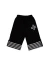 チェックフォールディングバミューダスウェットパンツ