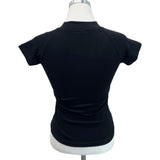 [🖤MD PICK]メロウボタンラインベーシックシャーリングスリムフィットショートスリーブTシャツ(3 colors)