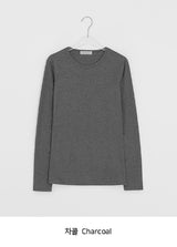 ベルタリーカラーラウンド長袖Tシャツ