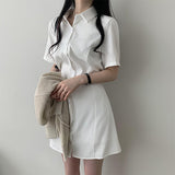Furby A-line strap short-sleeved shirt mini dress