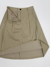 Two-pin tuck cotton flare skirt