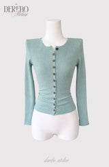 mint dot scarf cardigan