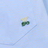 Stranger Classic Fit Flower Cotton Shirt (Blue Stripe)