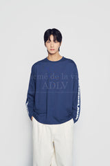 24FW スリーブレタリングロゴロングスリーブネイビー